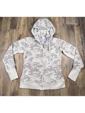 ATHLETA Triumph Full Zip Sweatshirt Hoodie Jacket 511504 Gray Camo Women's Sz M